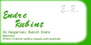 endre rubint business card